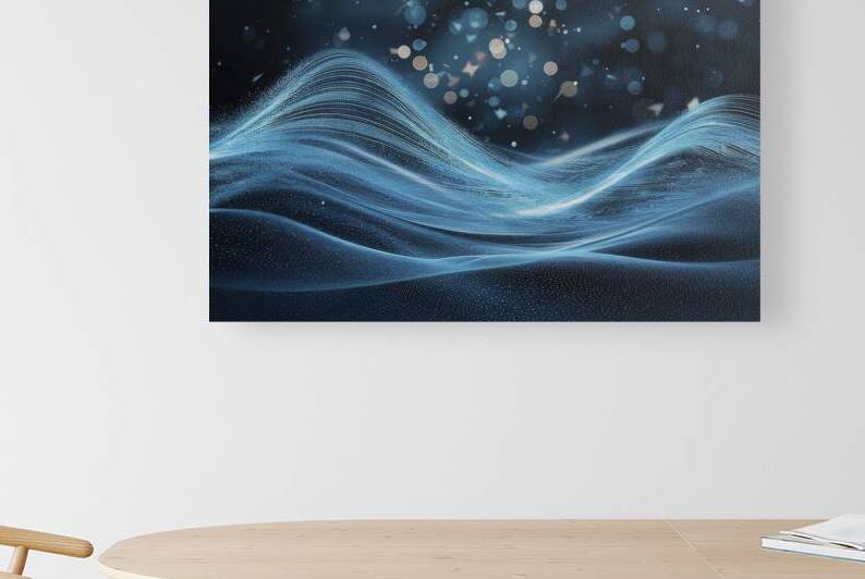 Abstract blue color digital particles wave with b by Liviu Ghitun