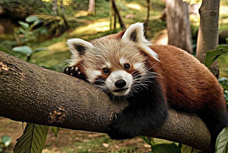 Red panda on the tree. Cute panda bear in forest  1722668811.2721 by Liviu Ghitun
