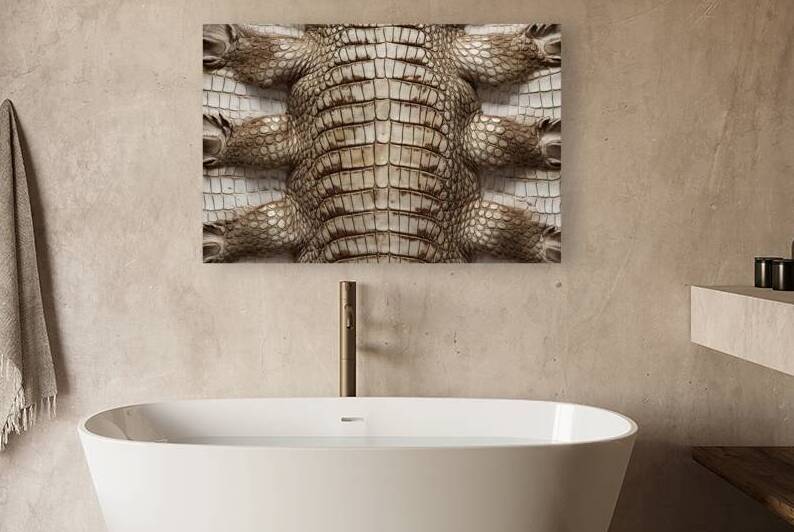 alligator crocodile skin detail pattern close up by Liviu Ghitun
