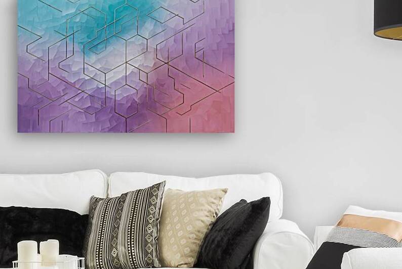 Geometric abstract background with simple hexagon by Liviu Ghitun