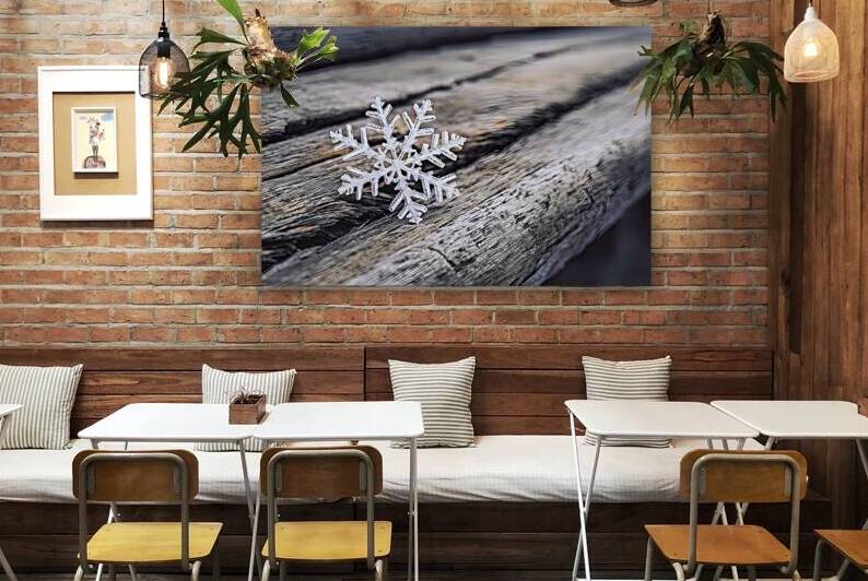 snowflake decoration on wooden background 4 by Liviu Ghitun