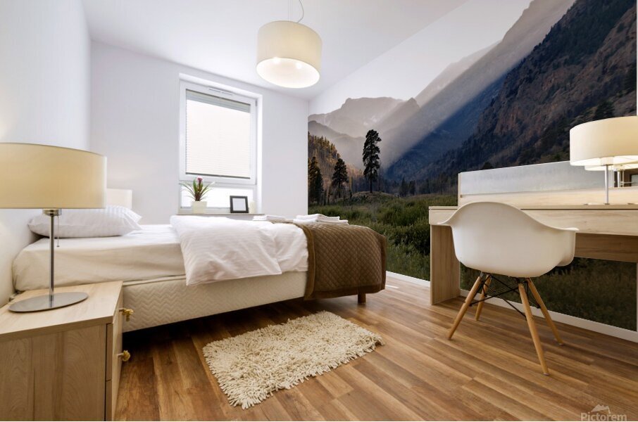Beaming Peaks Mural print