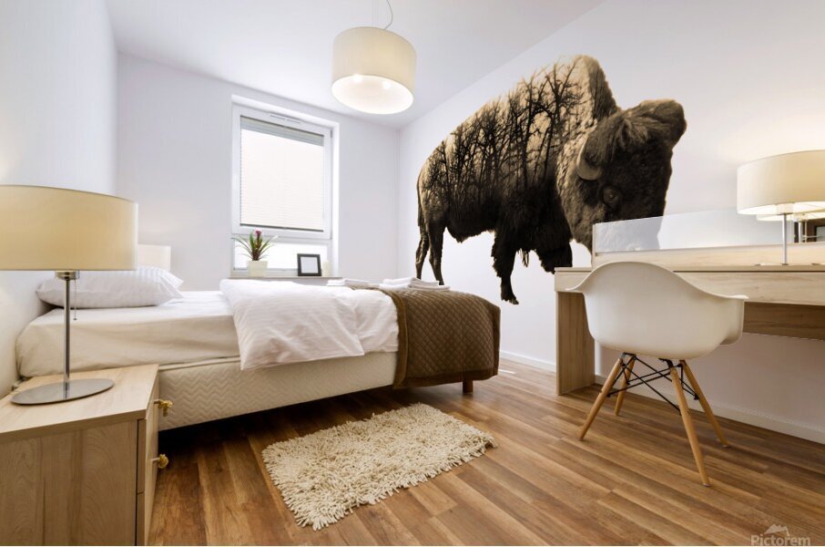 Brush Bison Mural print