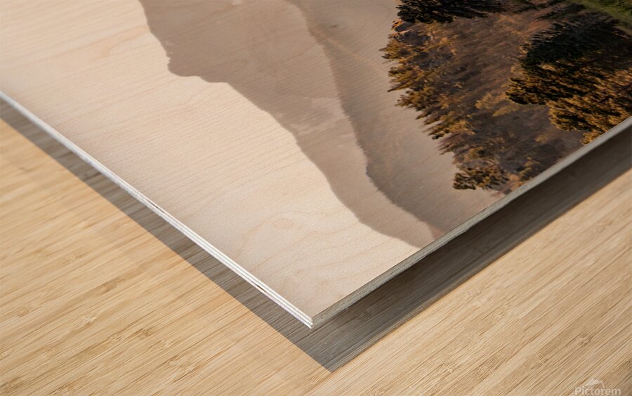 Beaming Peaks Wood print