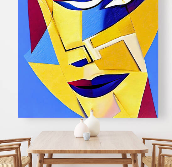 Cubist style portrait of a young woman. by Luigi Petro