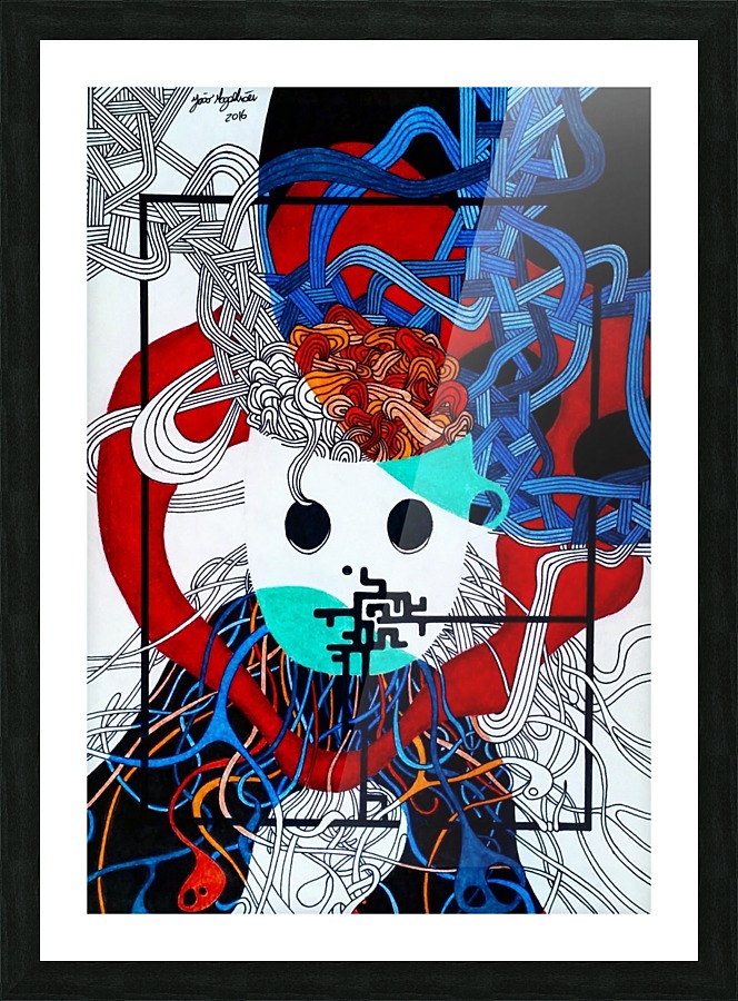 Freaky mime Picture Frame print
