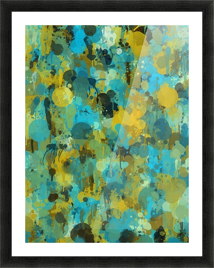 Paint Splattered Graffiti Green Blue Splash by STOCK PHOTOGRAPHY