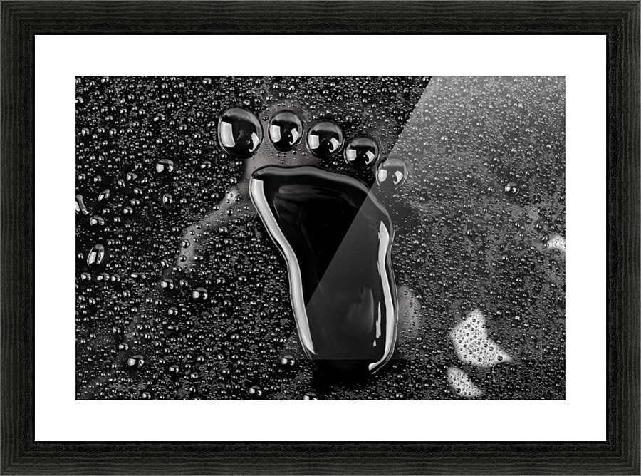 Men Rain Close Up Wet Clear Print Step Foot by STOCK PHOTOGRAPHY