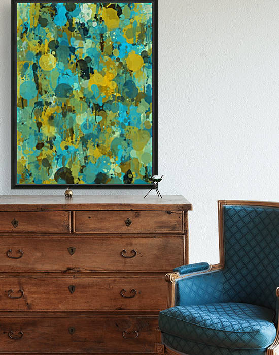 Paint Splattered Graffiti Green Blue Splash by STOCK PHOTOGRAPHY