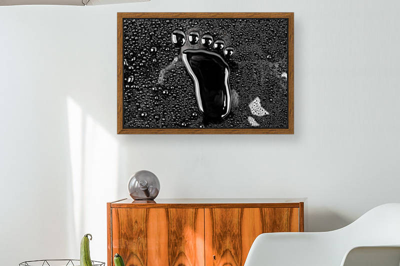 Men Rain Close Up Wet Clear Print Step Foot Reproduction