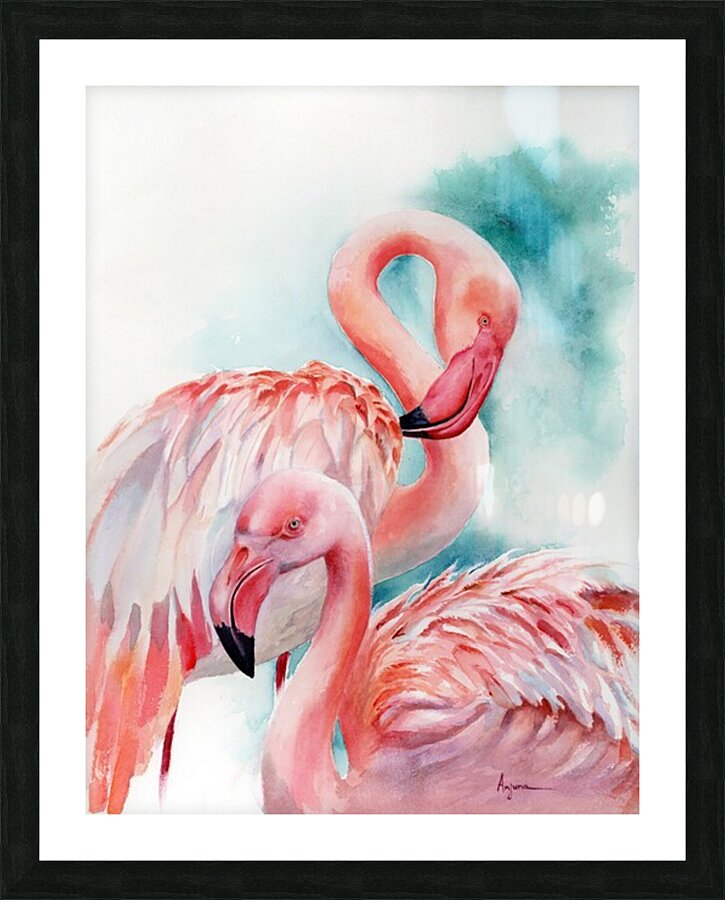 Pink Flamingos Picture Frame print