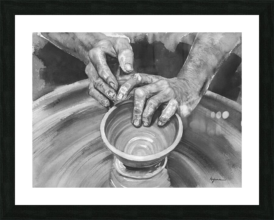 Potters Hands Picture Frame print