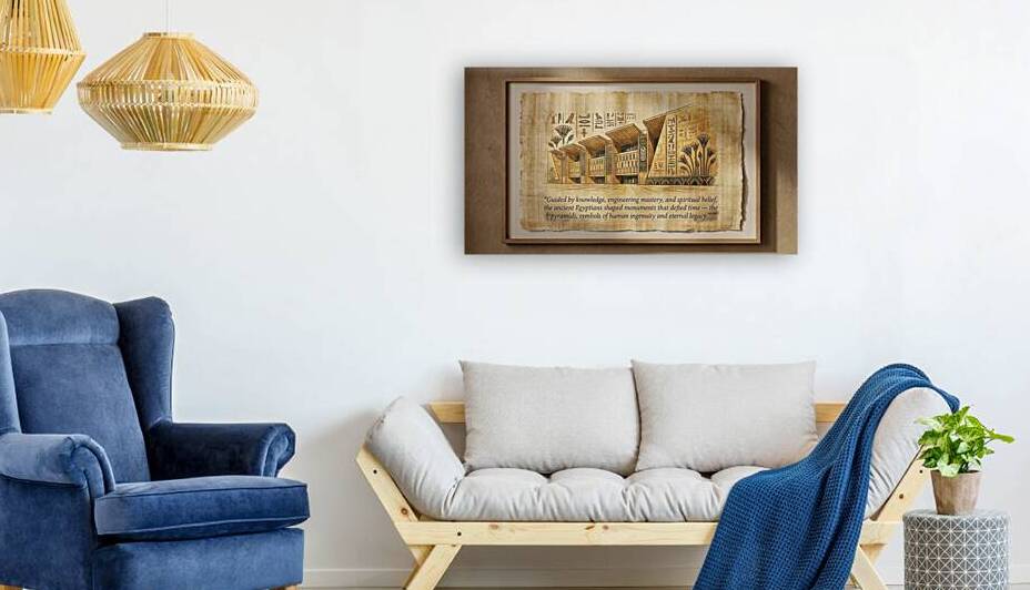 Grand Egyptian Museum Papyrus Art Print – Ancient Egypt Digital Wall Art Inspired by Pharaohs & Pyramids 1 by MEGA SPORTS