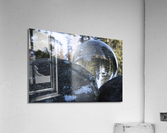 evergreen snowglobe Acrylic Print