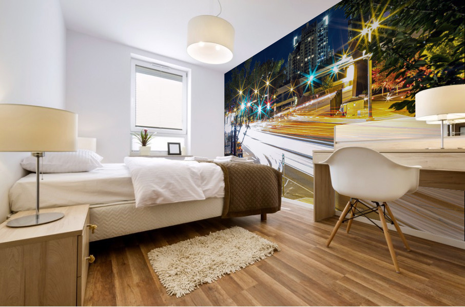 night intersection Mural print