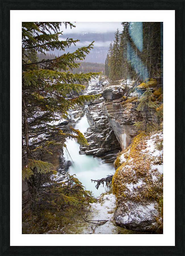 mountain valley falls Picture Frame print