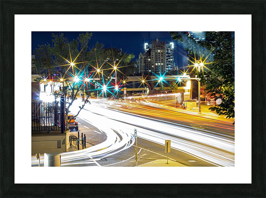 night intersection Picture Frame print
