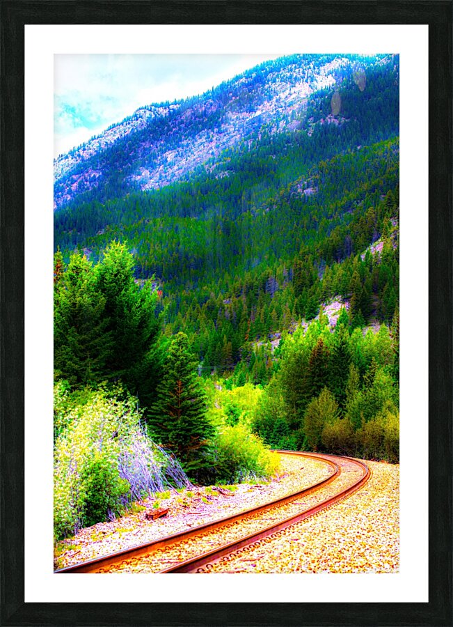 mountain track Picture Frame print