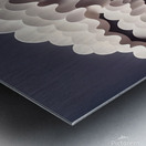 paper cut of a snowy landscape with houses Metal print