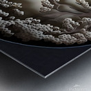  paper cut of a landscape with trees and flowers Metal print