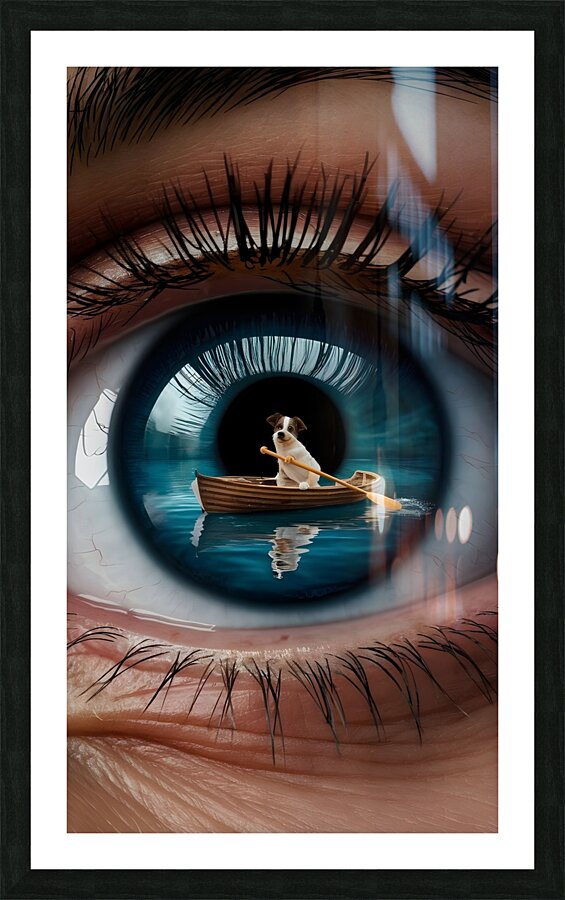 a captivating close up of an eye with the pupil t Picture Frame print