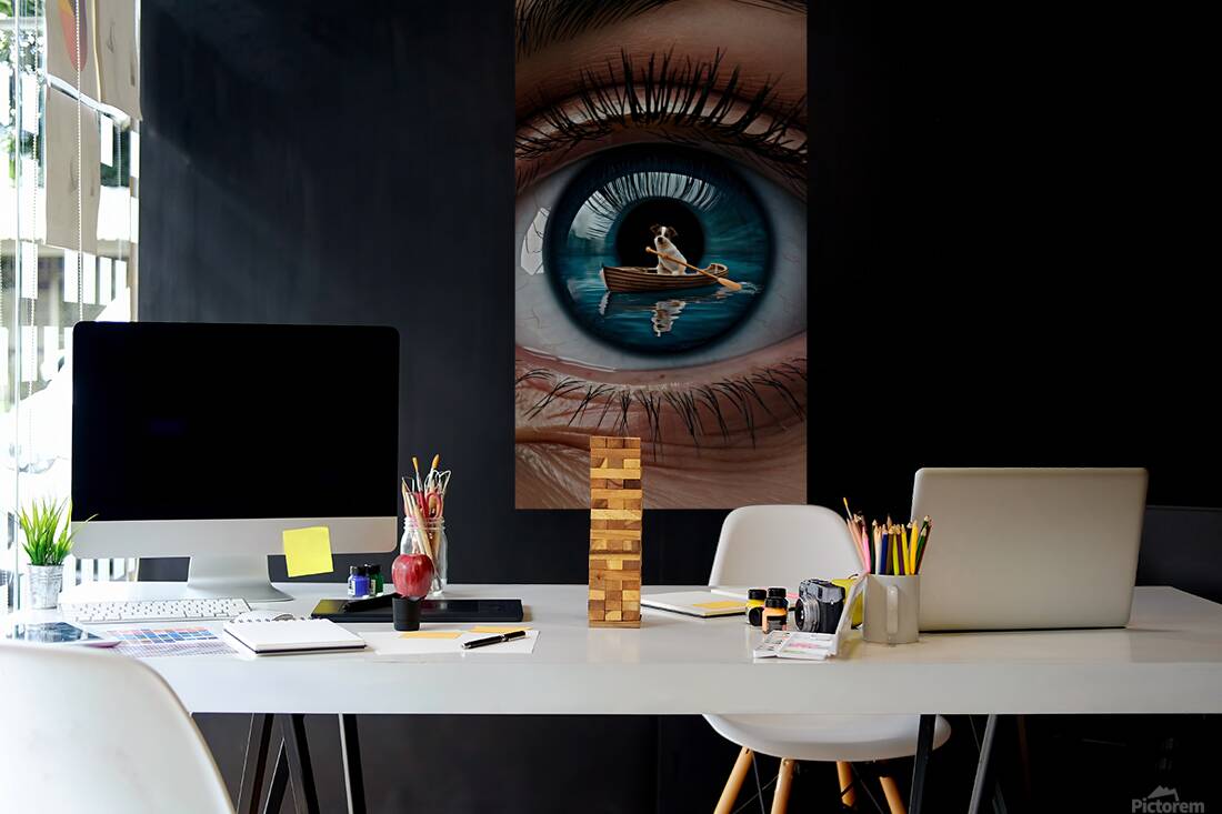 a captivating close up of an eye with the pupil t Reproduction