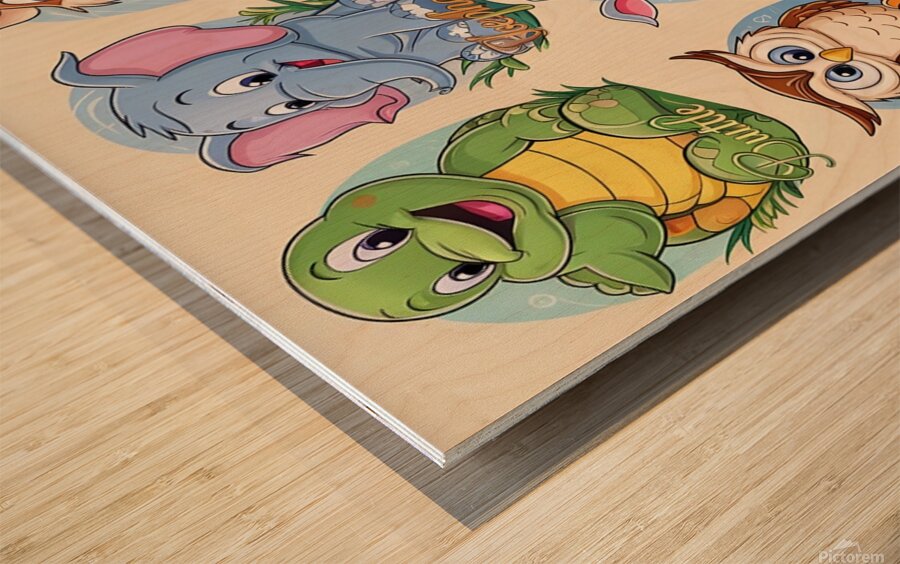 a delightful and vibrant collection of ten disney Wood print