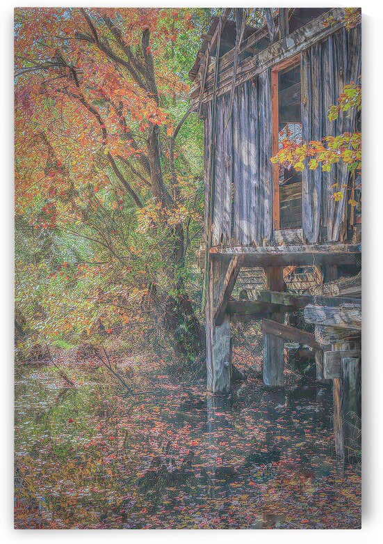 Millhouse Elegance Amidst Autumns Splendor by Richard Mathis