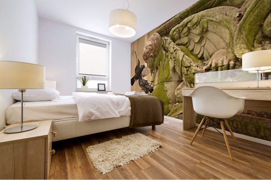 Bird and Moss Mural print