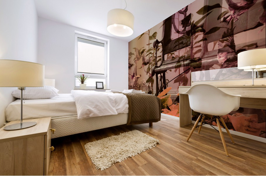 Wings in Orange Mural print