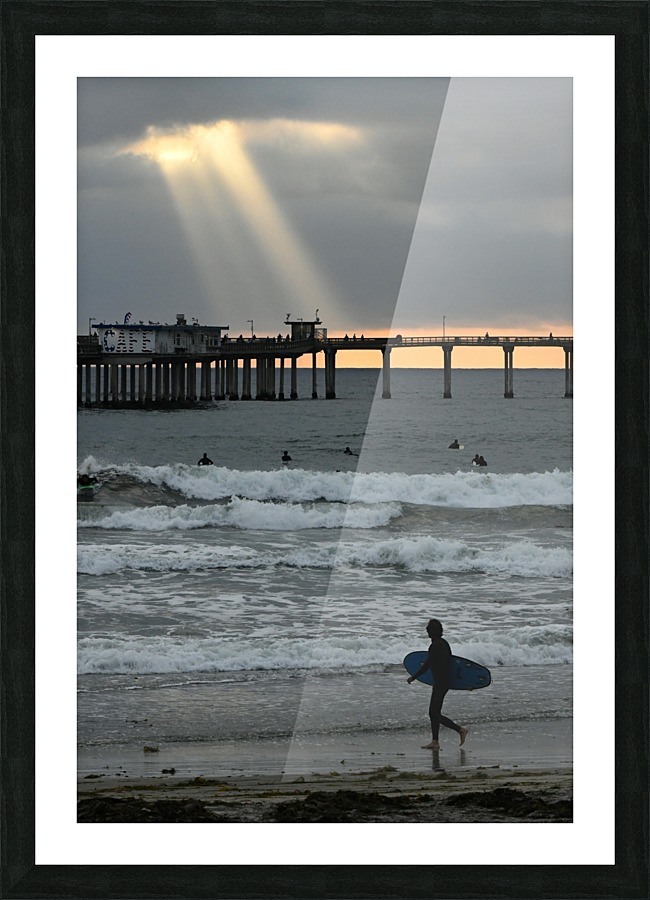 Surfer at Sunset Picture Frame print