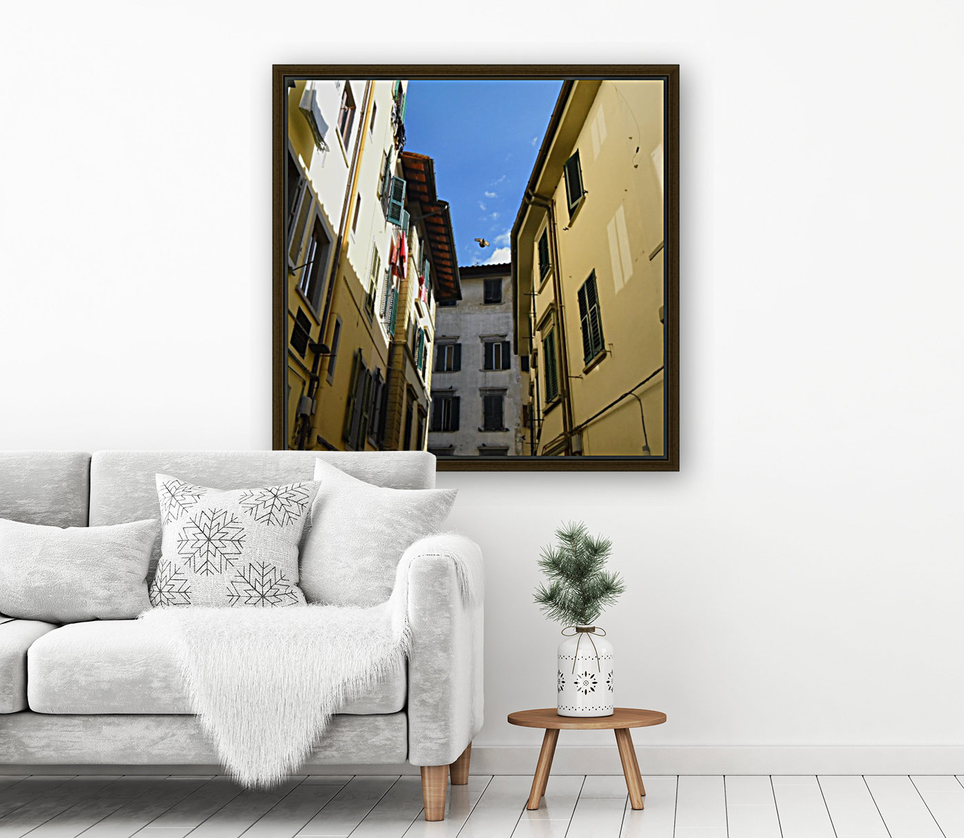 Bird Between Buildings Reproduction