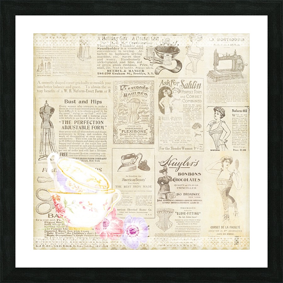 newsprint background Picture Frame print
