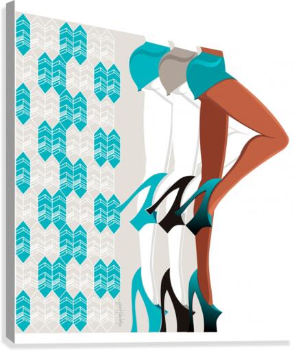 Pattern Design and Three Girls Canvas Print