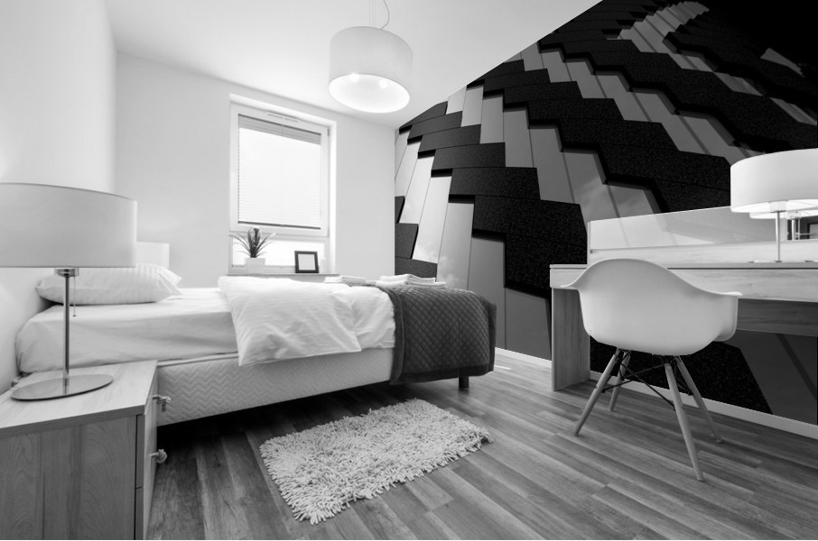  Building Pattern  Black White Mural print