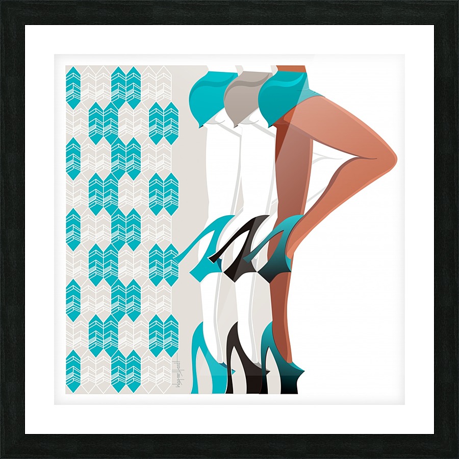Pattern Design and Three Girls Picture Frame print