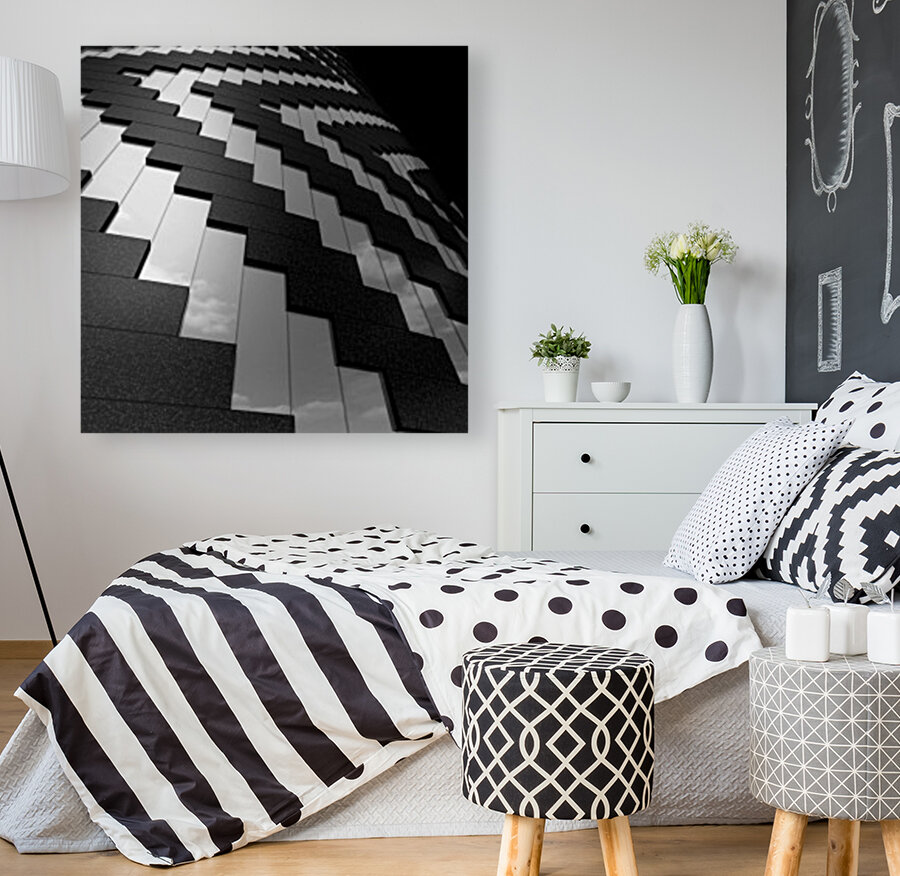  Building Pattern  Black White Reproduction