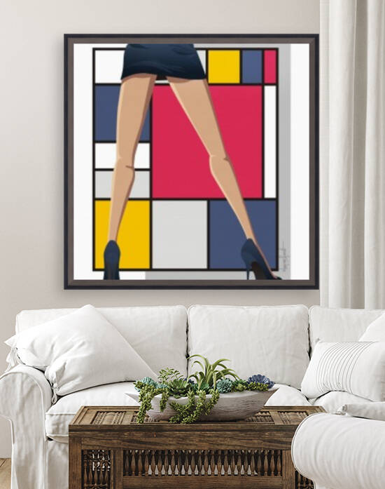 Woman and Geometric Art by Wagner Hardt
