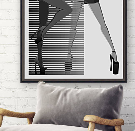 Black White Geometric Line -Girls and Blinds by Wagner Hardt