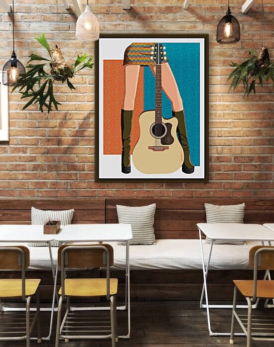 Girl and Guitar - Peace and Love by Wagner Hardt