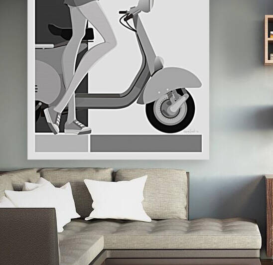 Scooter Girl - Black and White by Wagner Hardt