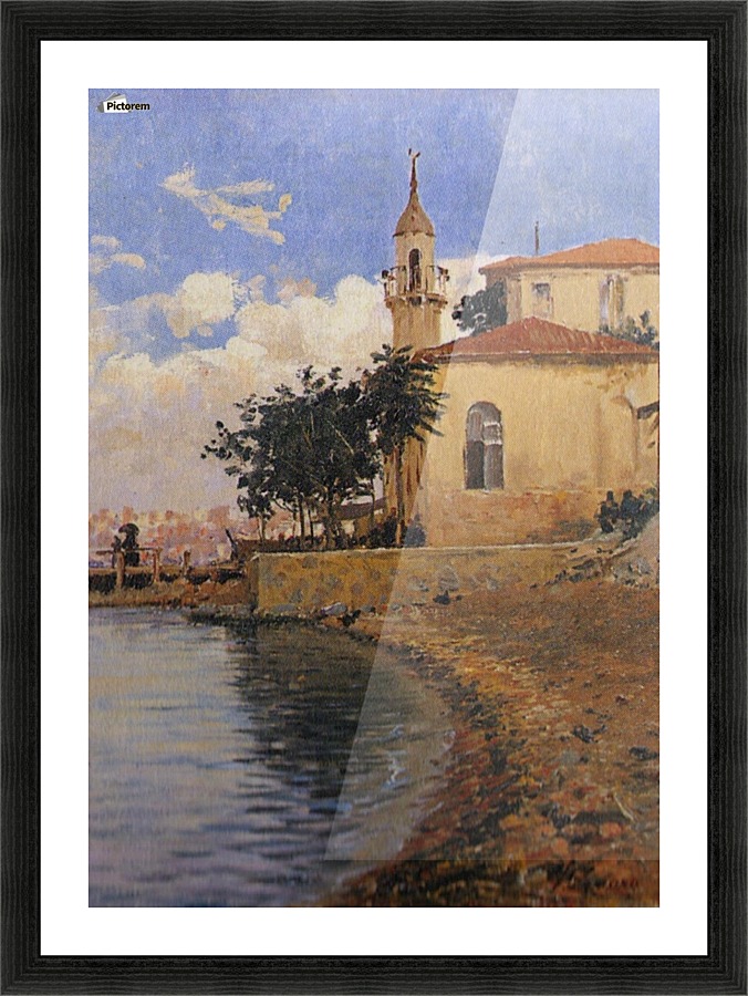 Mosque near sea Picture Frame print
