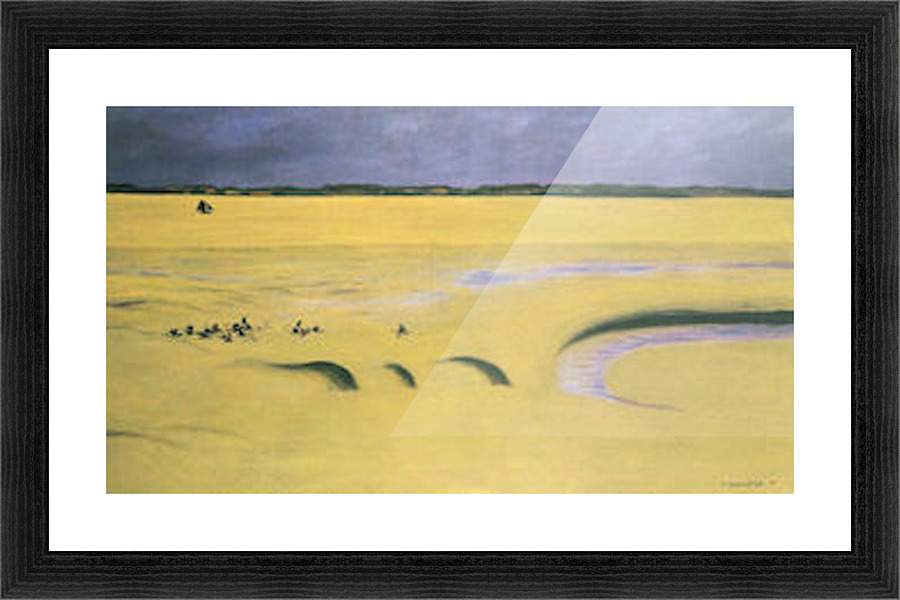 Beach at low tide Picture Frame print