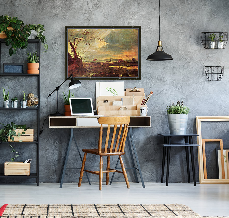 Landschaft mit Reiter Reproduction