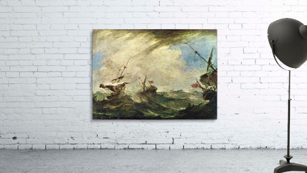 Schiffe im Meeresgewitter Wall Preview