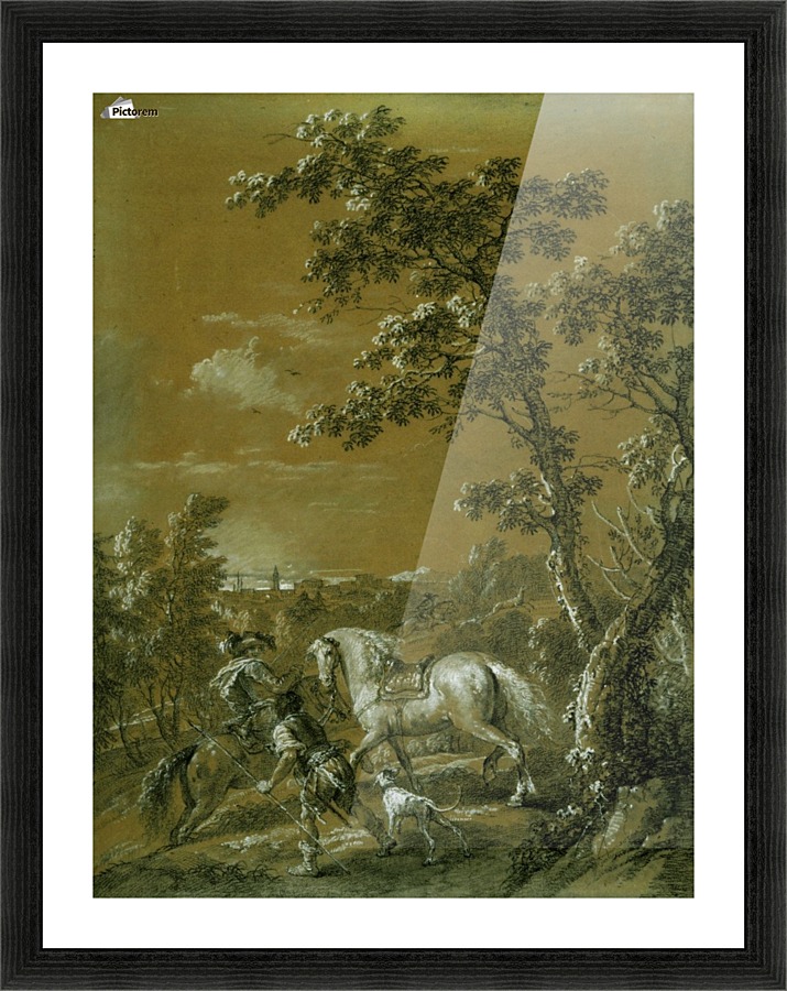 A hunting scene Picture Frame print