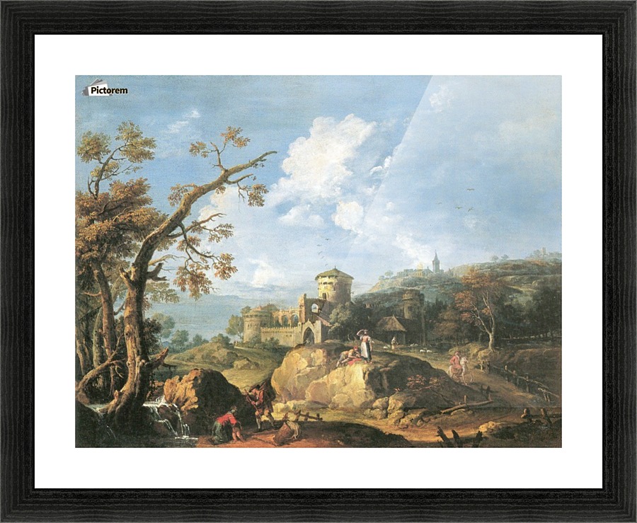 Landschaft mit Burg Picture Frame print