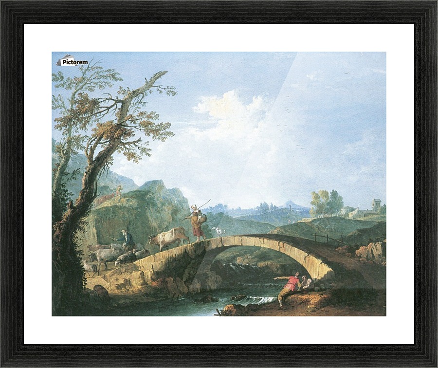 Landschaft mit Brucke Picture Frame print