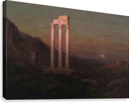 Moonrise Over Greece Canvas Print