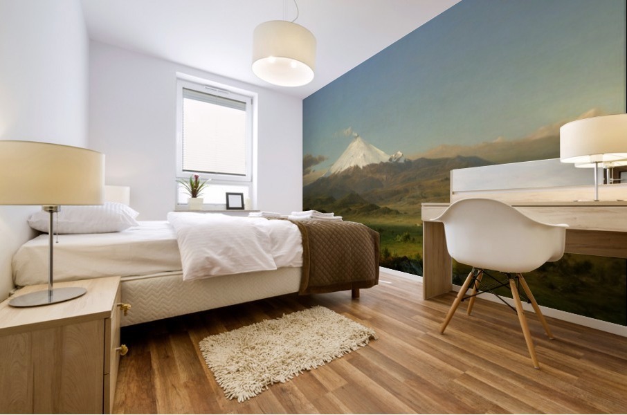 A distant volcano Mural print